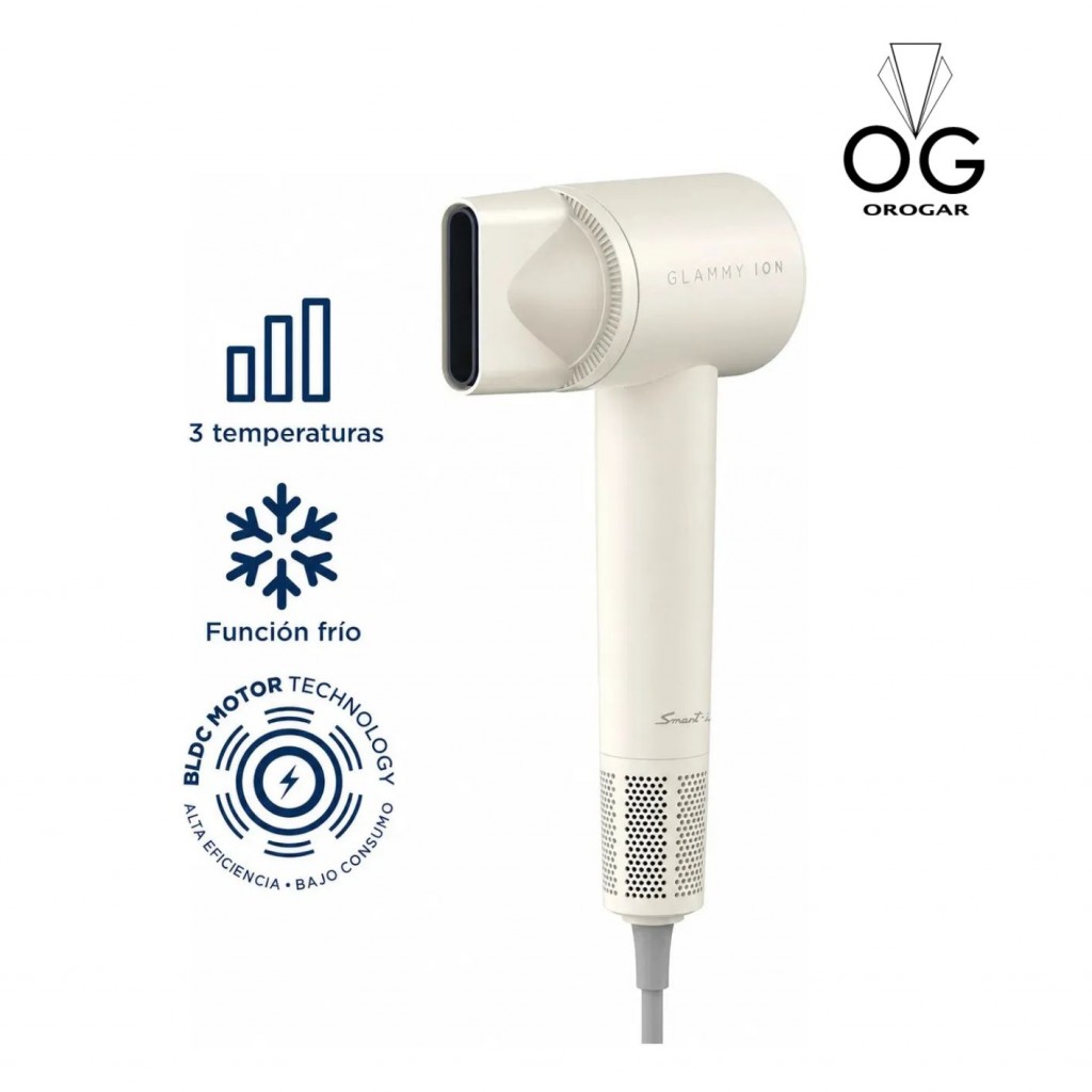  SECADOR DE CABELLO SMART-TEK GLAMMY ION BLANCO 1600W