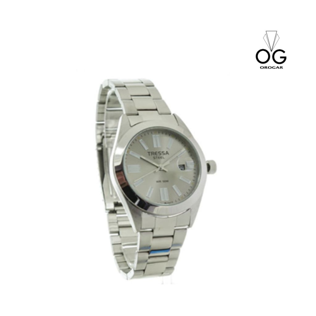 RELOJ CABALLERO TRESSA MOD FRANK - FONDO PLATEADO Corona a rosca