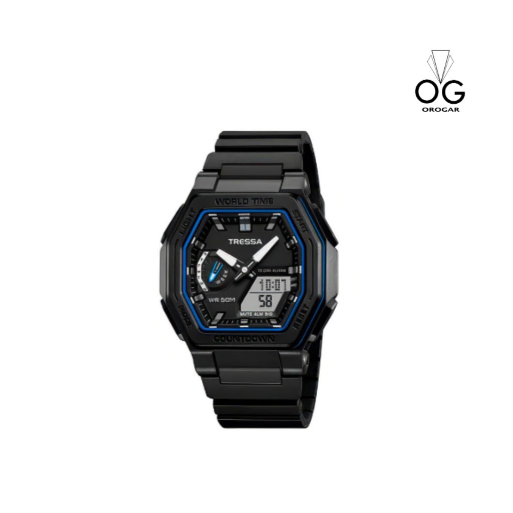 RELOJ CABALLERO TRESSA JAVI - NEGRO CON AZUL